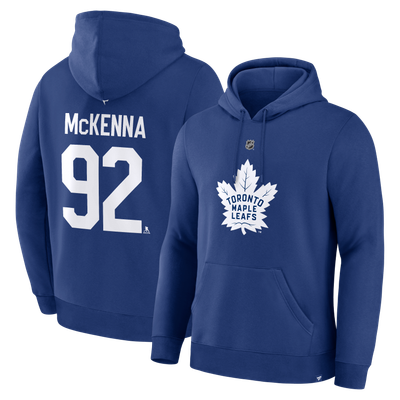 Gavin McKenna Toronto Maple Leafs Fanatics Authentic Stack Name & Number Hoodie - Blue